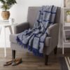 Stripe Design Cotton Hand Woven Throw with Melange Effect